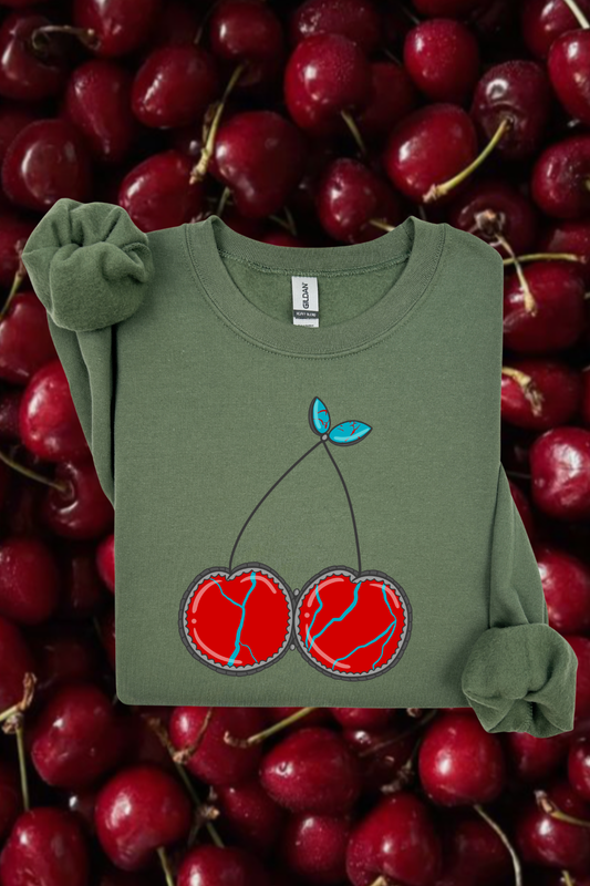 Turquoise Cherry Sweatshirt