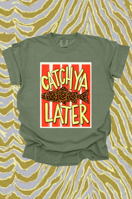 Catch You Later Leopard Graphic Tee