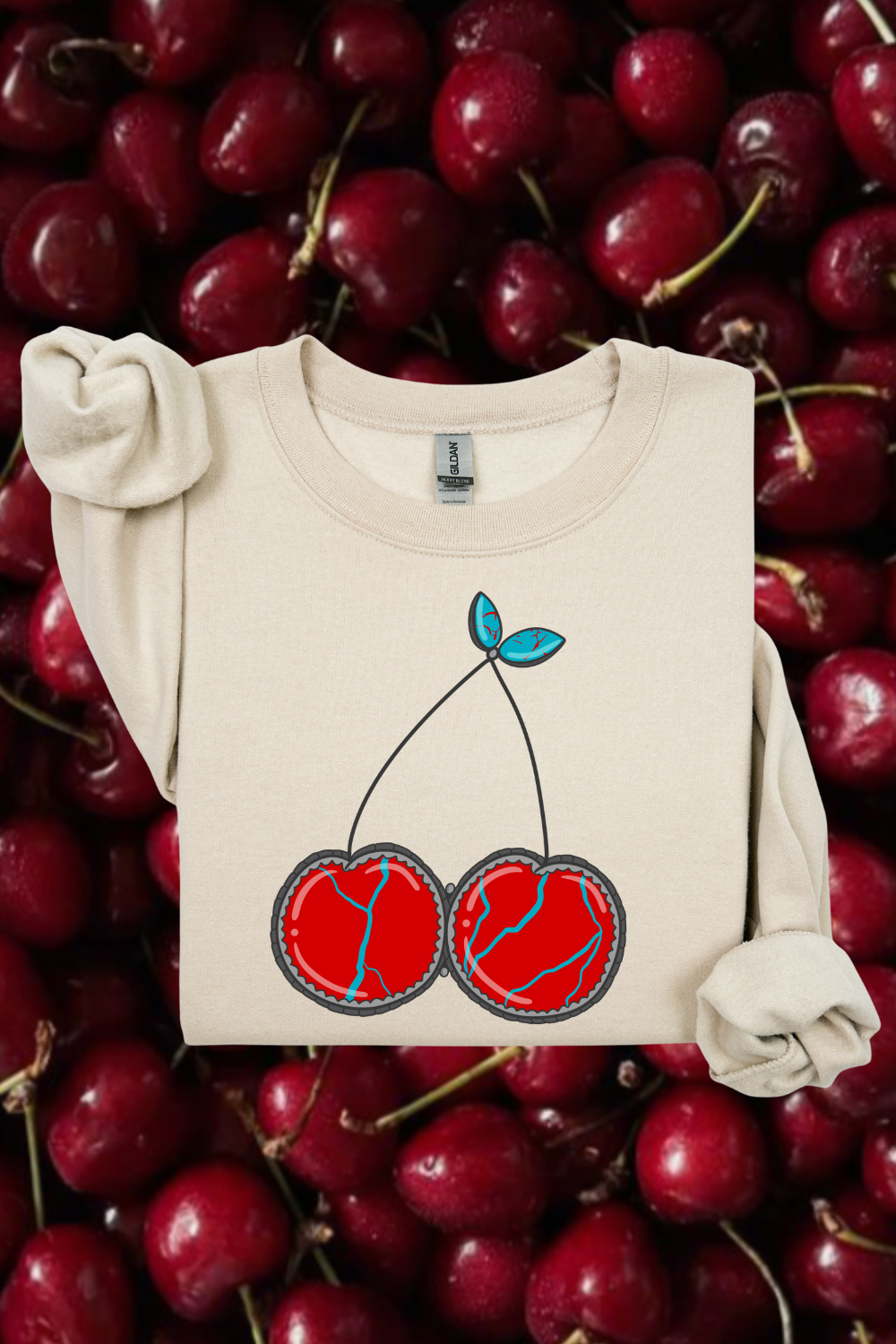 Turquoise Cherry Sweatshirt