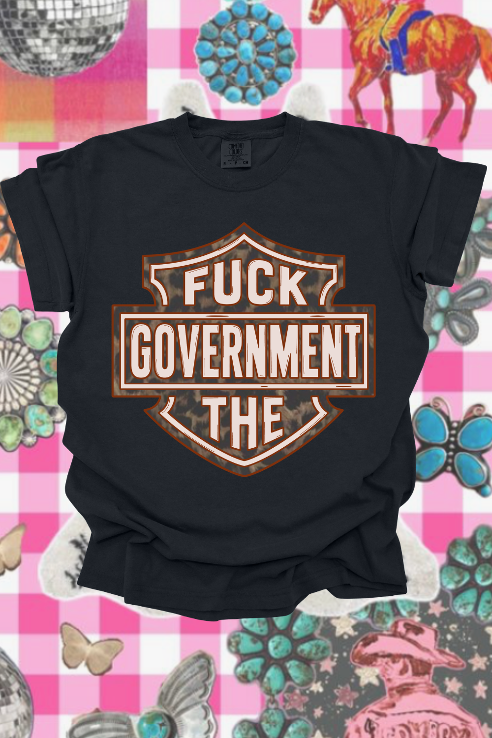 F*ck The Government Leopard Graphic Tee