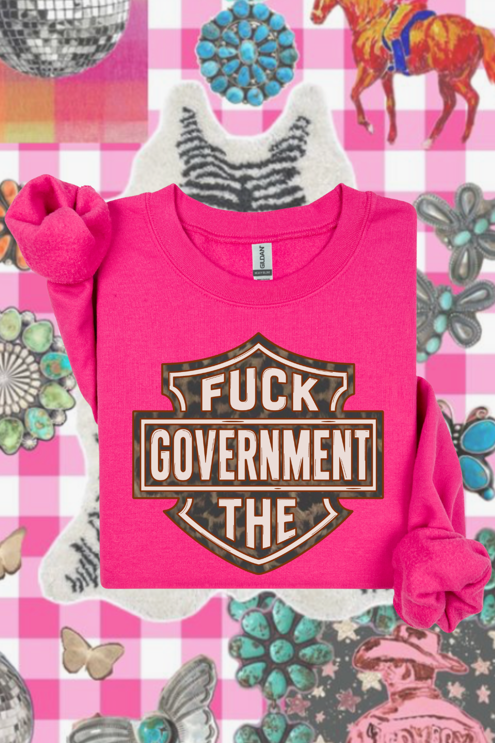 F*ck The Government Leopard Sweatshirt