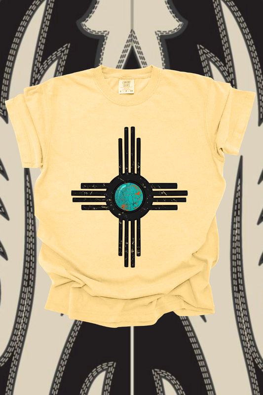Turquoise Zia Graphic Tee
