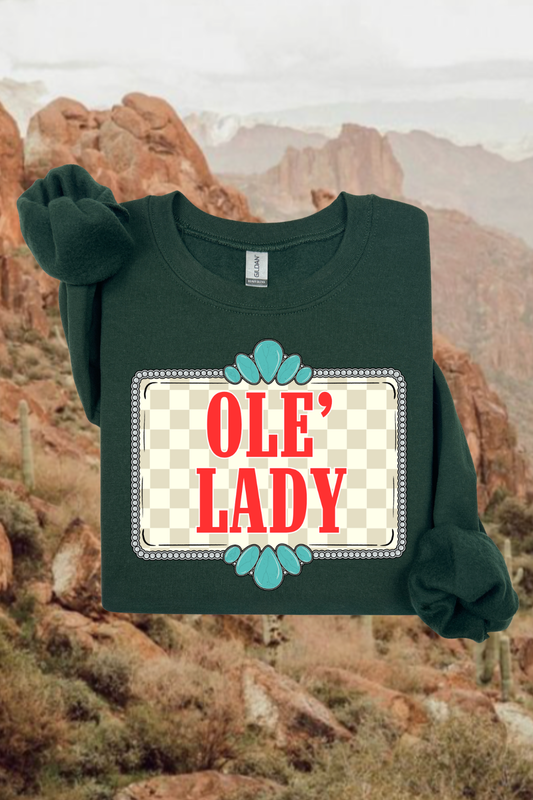 Ole' Lady Checkered Sweatshirt