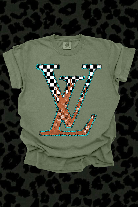 Checkered LV Graphic Tee