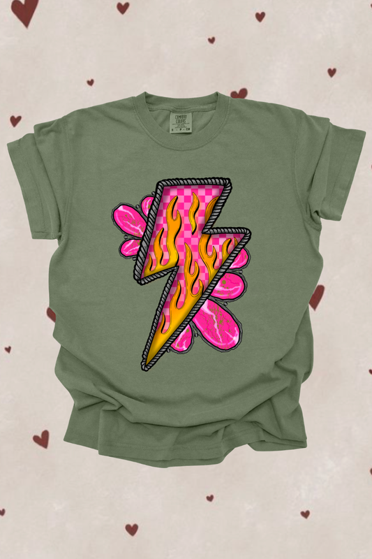 Pink Lightning Graphic Tee