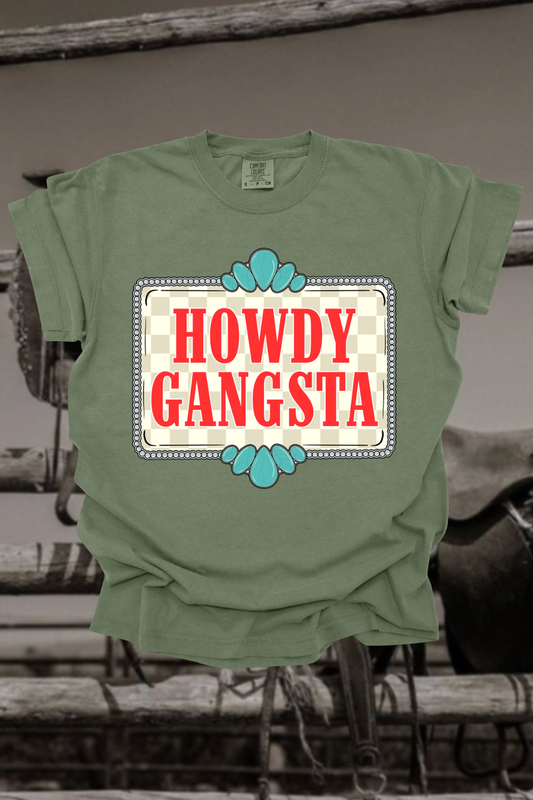 Howdy Gangsta Checkered Graphic Tee