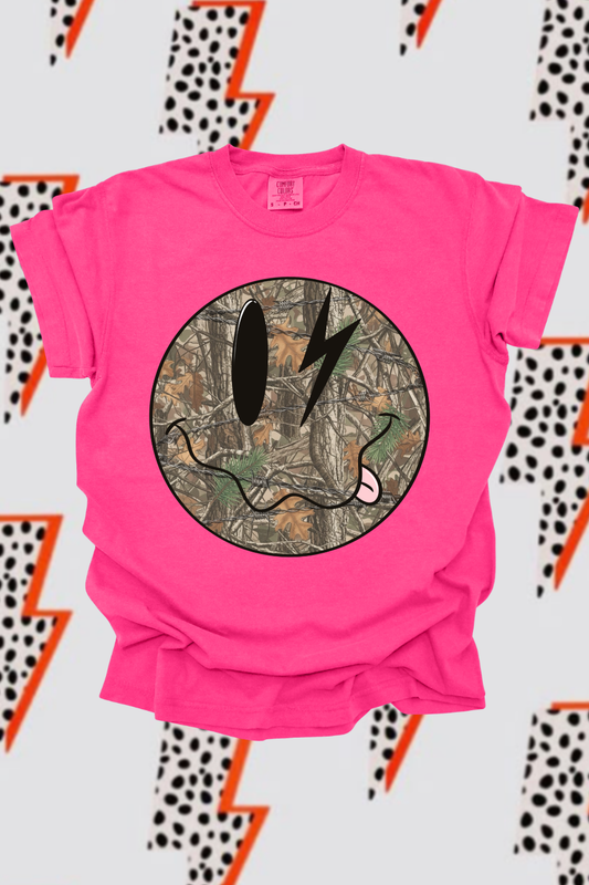 Camo Smiley Graphic Tee