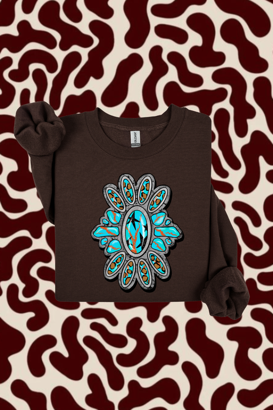 Turquoise & Leopard Sweatshirt