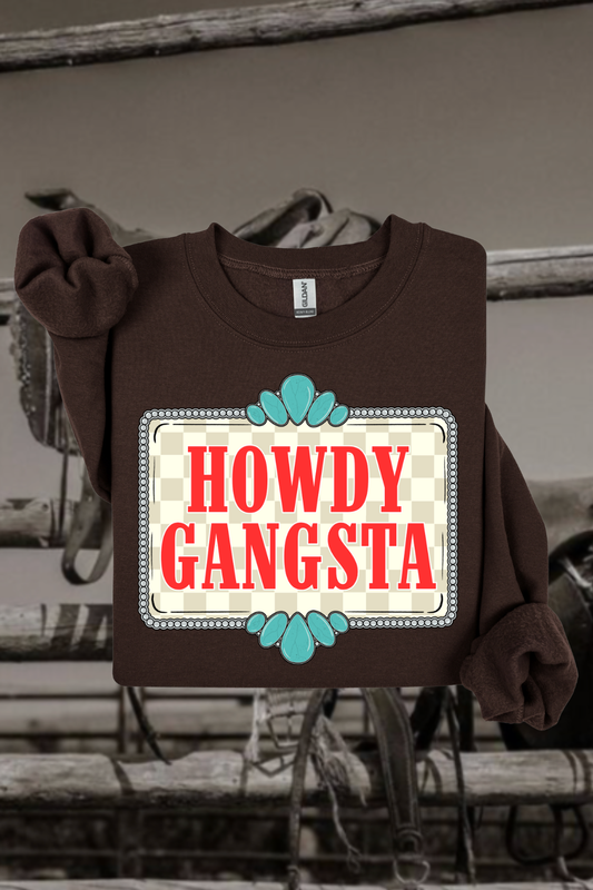 Howdy Gangsta Checkered Sweatshirt