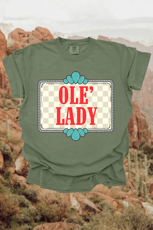 Ole' Lady Checkered Graphic Tee