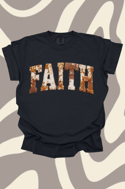 Faith Brown Cowhide Graphic Tee
