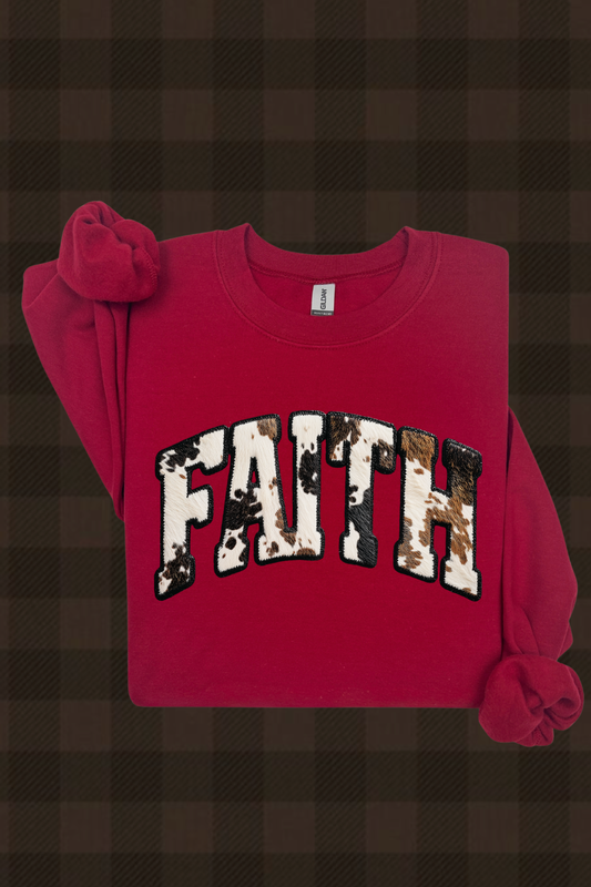 Faith Black Cowhide Sweatshirt
