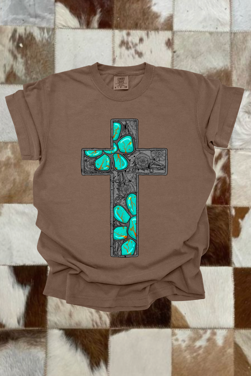 Turquoise Cross Graphic Tee