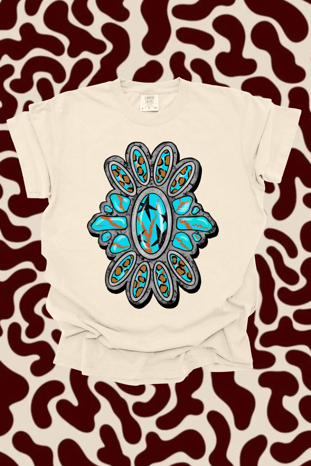 Turquoise Leopard Graphic Tee