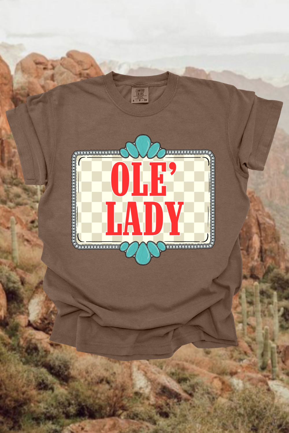 Ole' Lady Checkered Graphic Tee