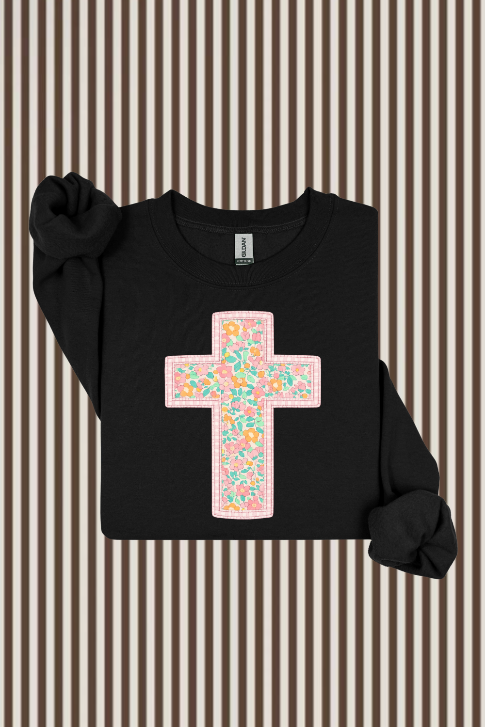 Faux Quilted Cross Sweatshirt