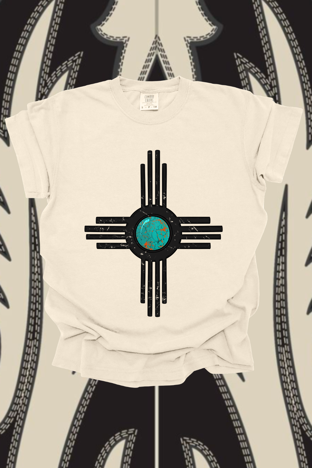 Turquoise Zia Graphic Tee
