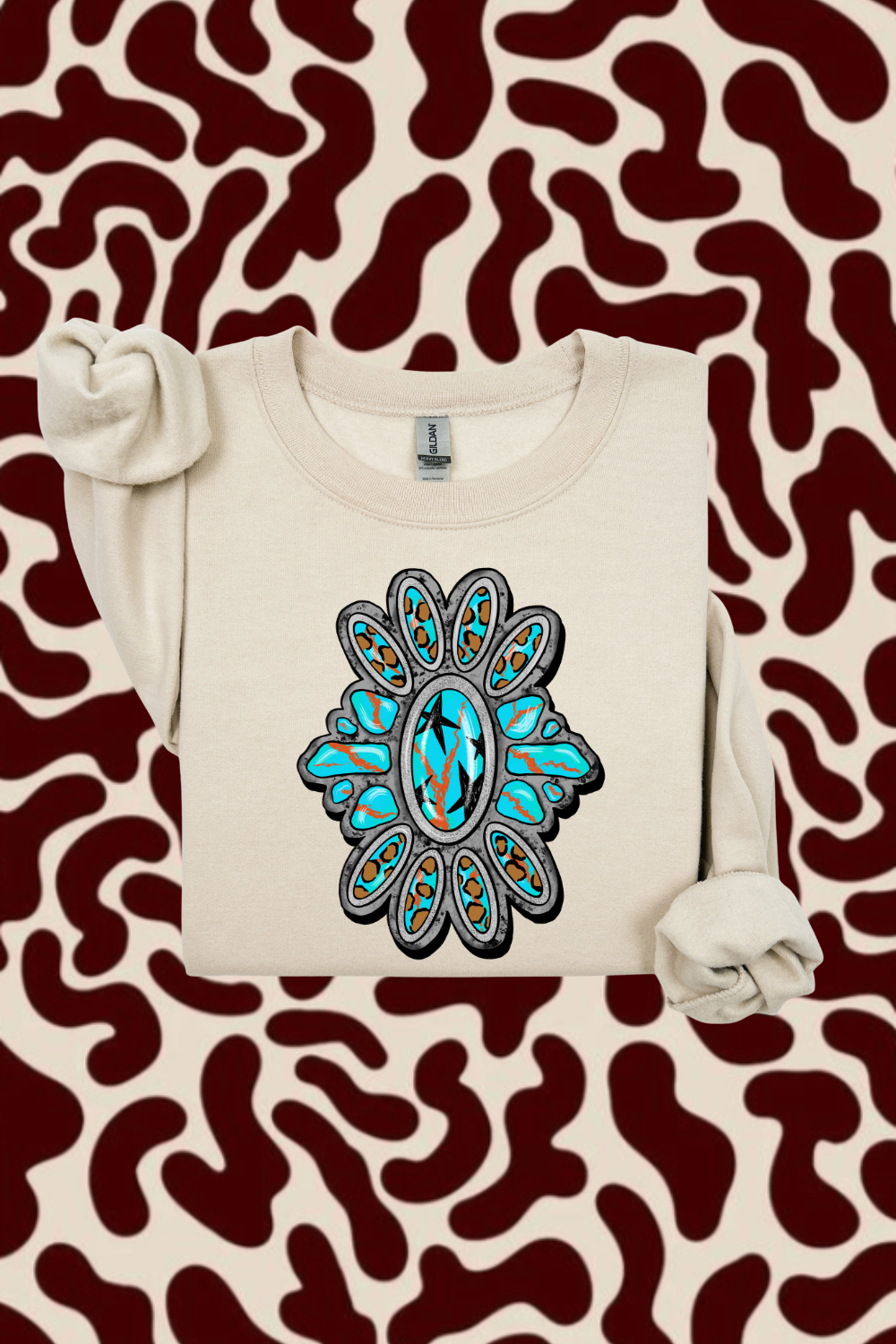 Turquoise & Leopard Sweatshirt