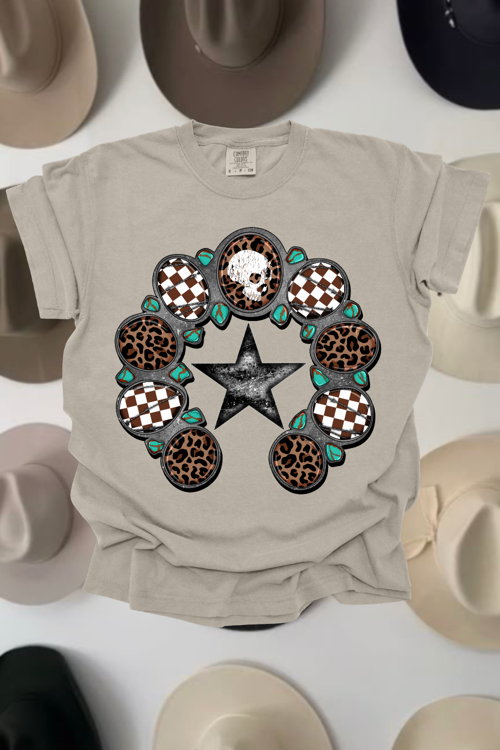 Turquoise & Cheetah Squash Graphic Tee