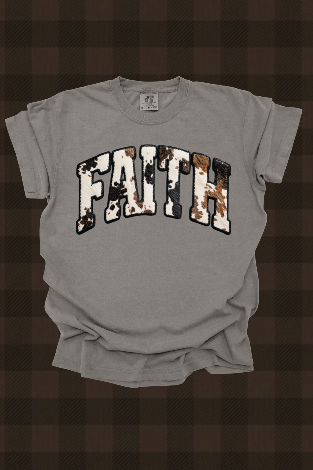 Faith Black Cowhide Graphic Tee