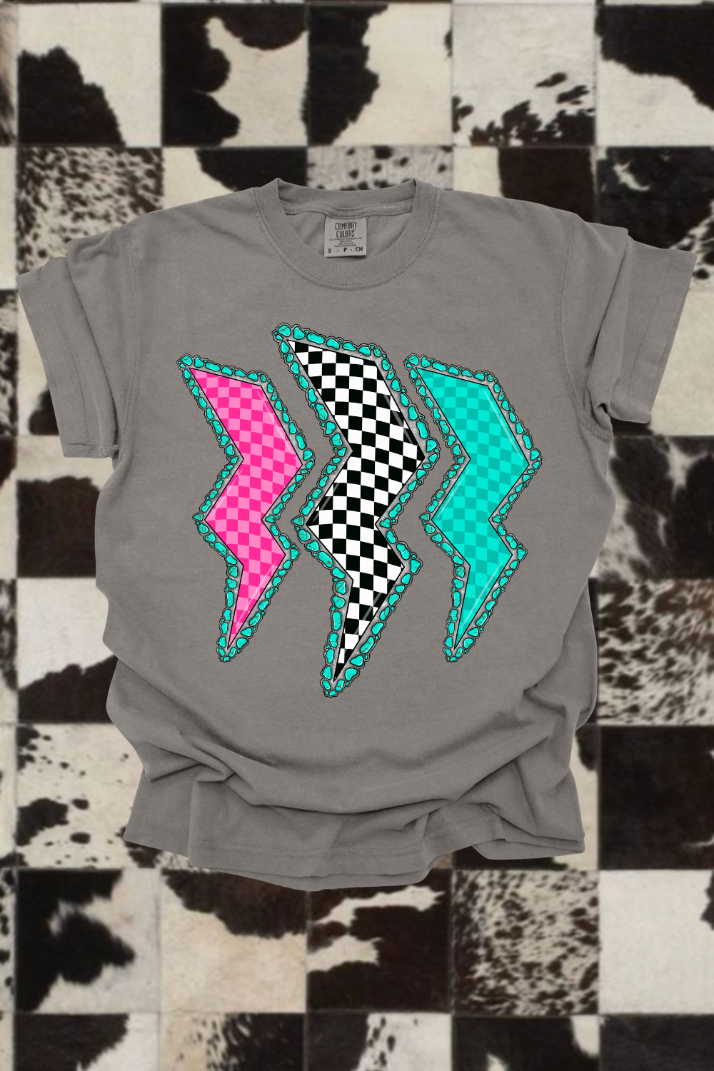 Checkered Lightning Graphic Tee