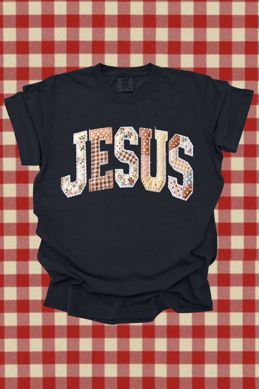 Faux Quilted Jesus Graphic Tee