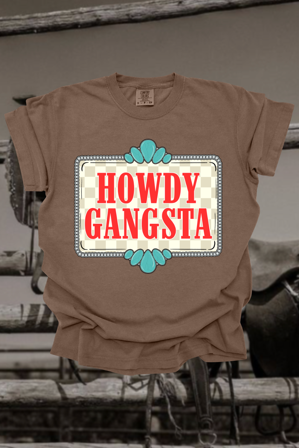 Howdy Gangsta Checkered Graphic Tee