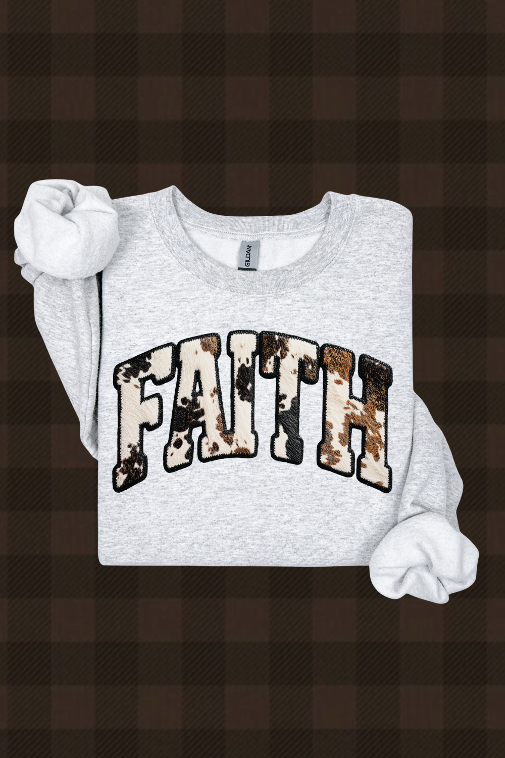 Faith Black Cowhide Sweatshirt