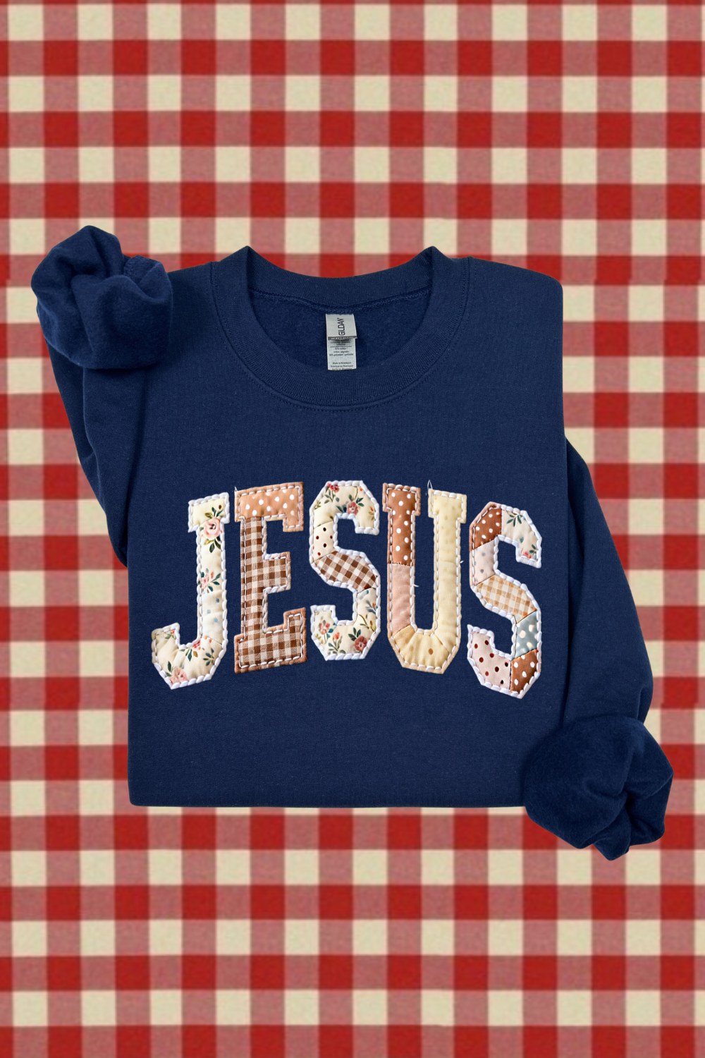 Faux Quilted Jesus Sweatshirt