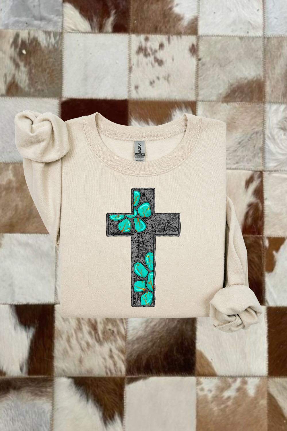 Turquoise Cross Sweatshirt