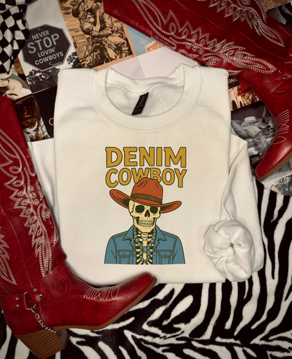 Denim Cowboy Crewneck