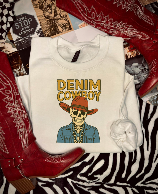 Denim Cowboy Crewneck