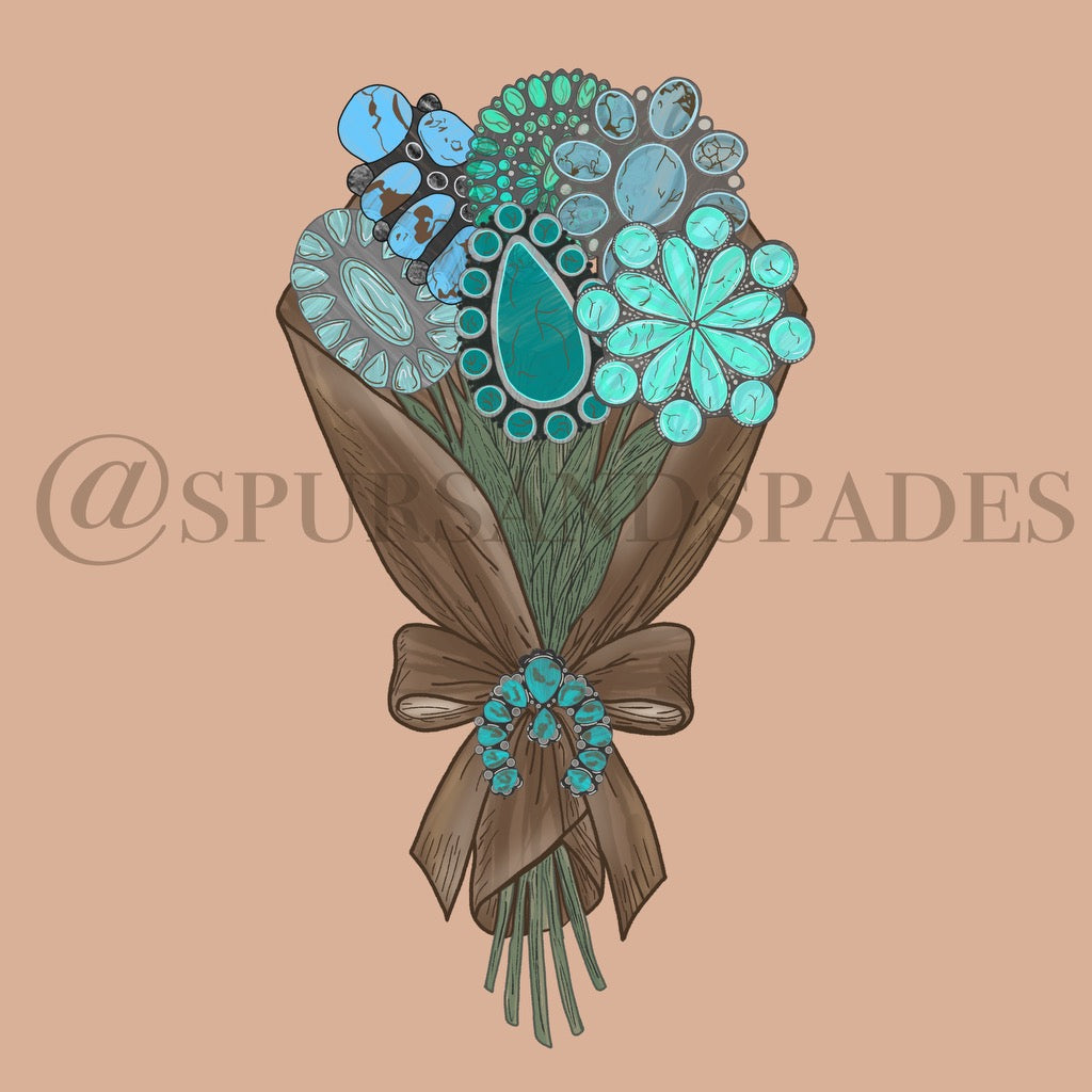 Turquoise Bouquet PNG