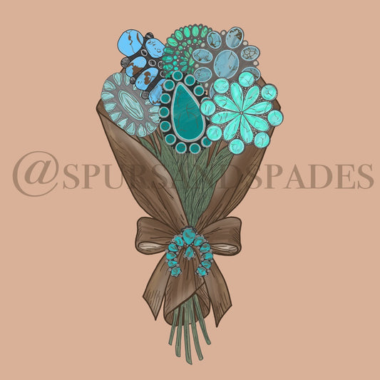 Turquoise Bouquet PNG