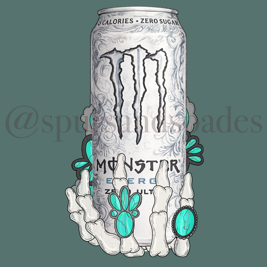Turquoise White Monster PNG