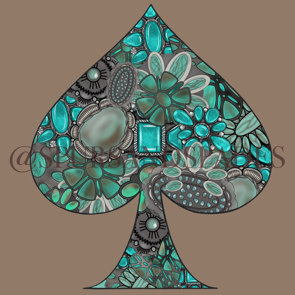Turquoise Spade PNG
