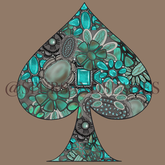 Turquoise Spade PNG