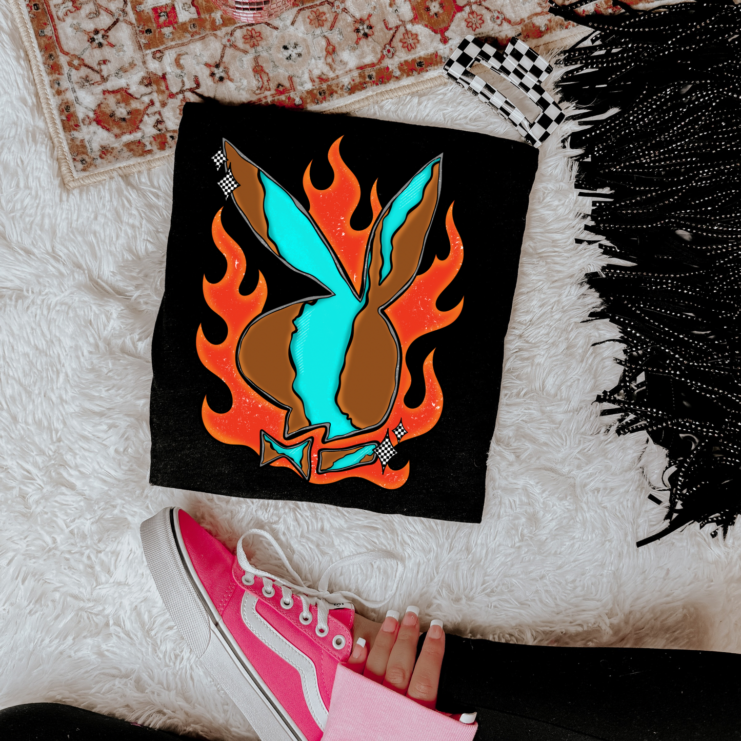 Turquoise & Flames CC Graphic Tee