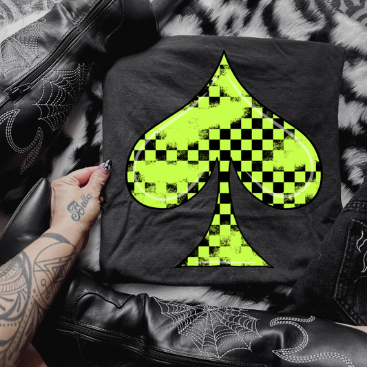 Neon Green Spade Graphic Tee