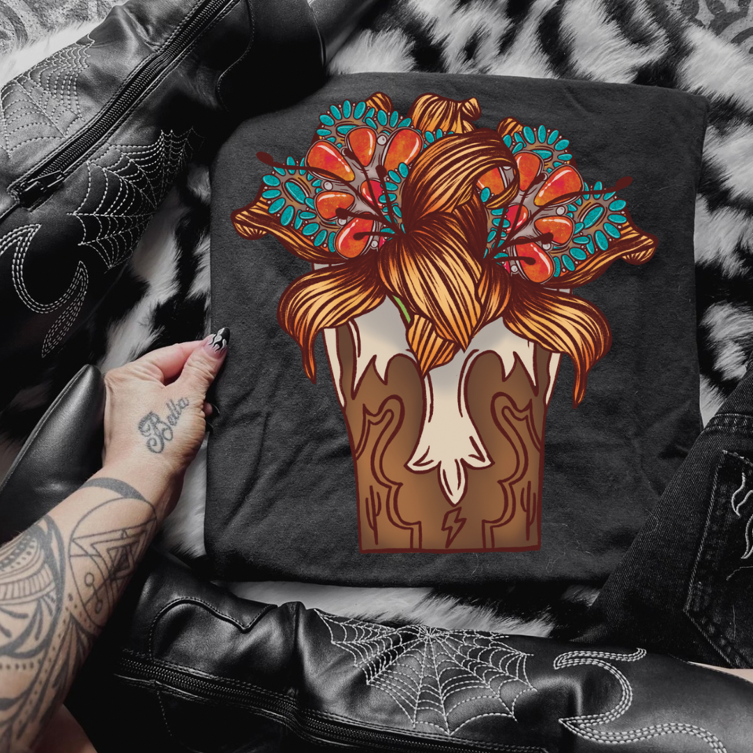 Boot Top Bouquet Graphic Tee