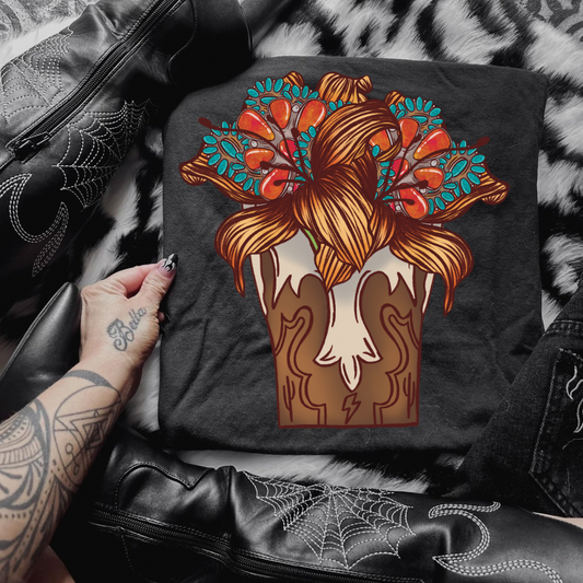 Boot Top Bouquet Graphic Tee