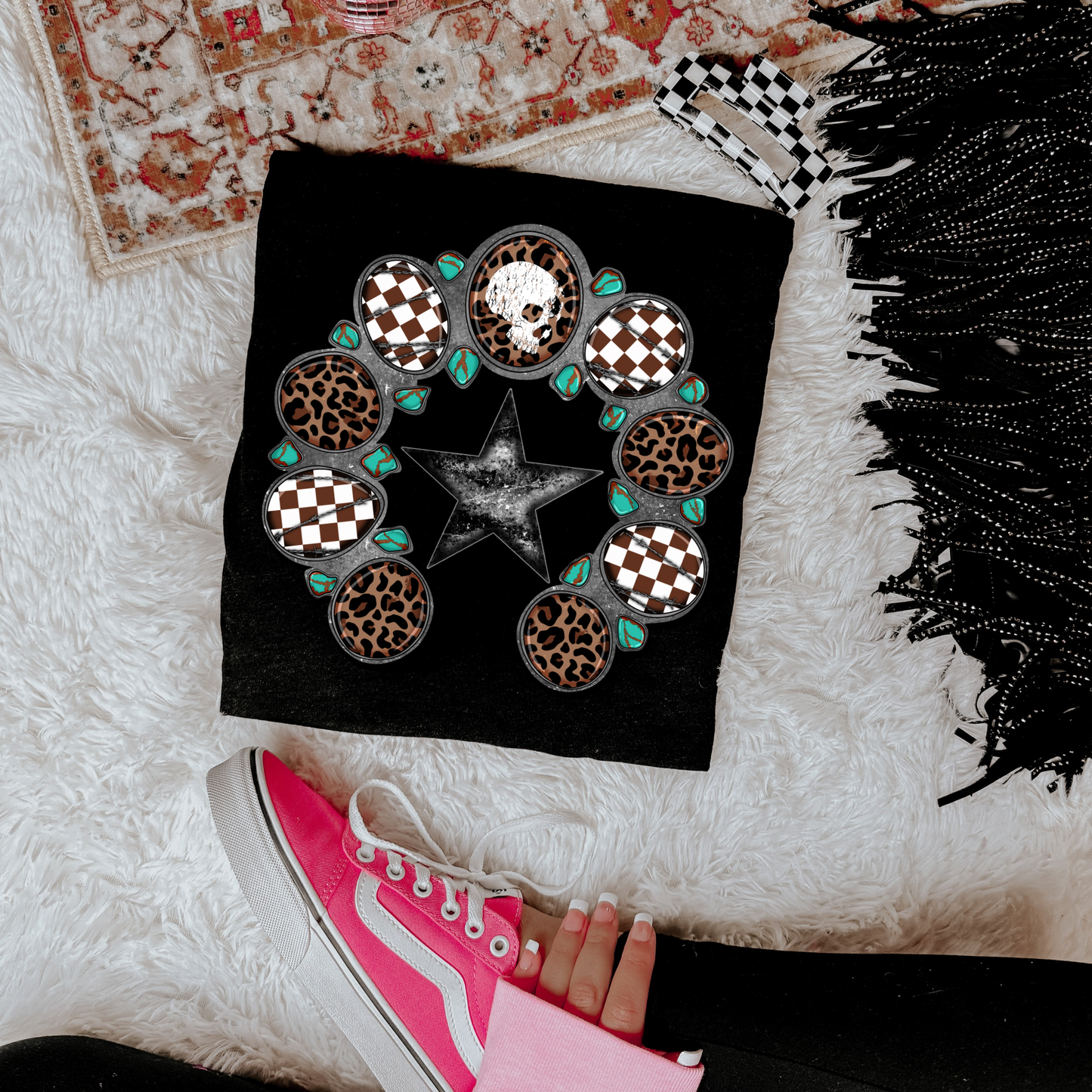 Leopard & Turquoise Squashblossom Graphic Tee