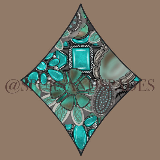 Turquoise Diamond PNG