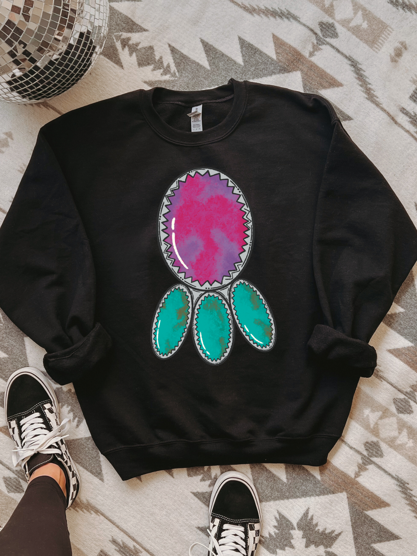 Pink Turquoise Crewneck
