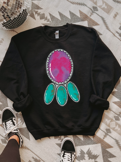 Pink Turquoise Crewneck