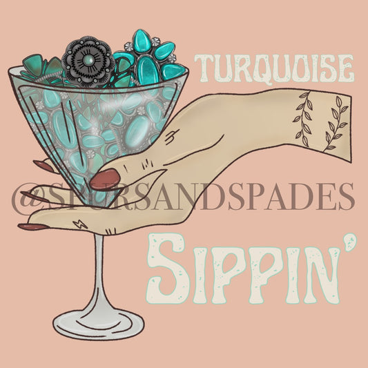 Turquoise Sippin’ PNG