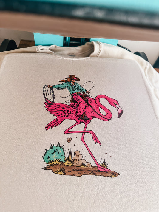 Buckin Flamingo Crewneck