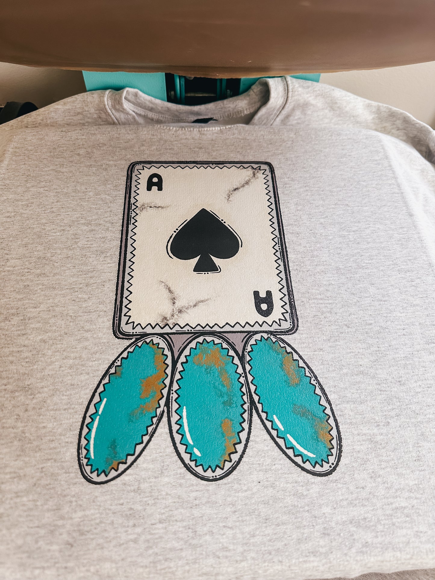 Turquoise Ace Crewneck