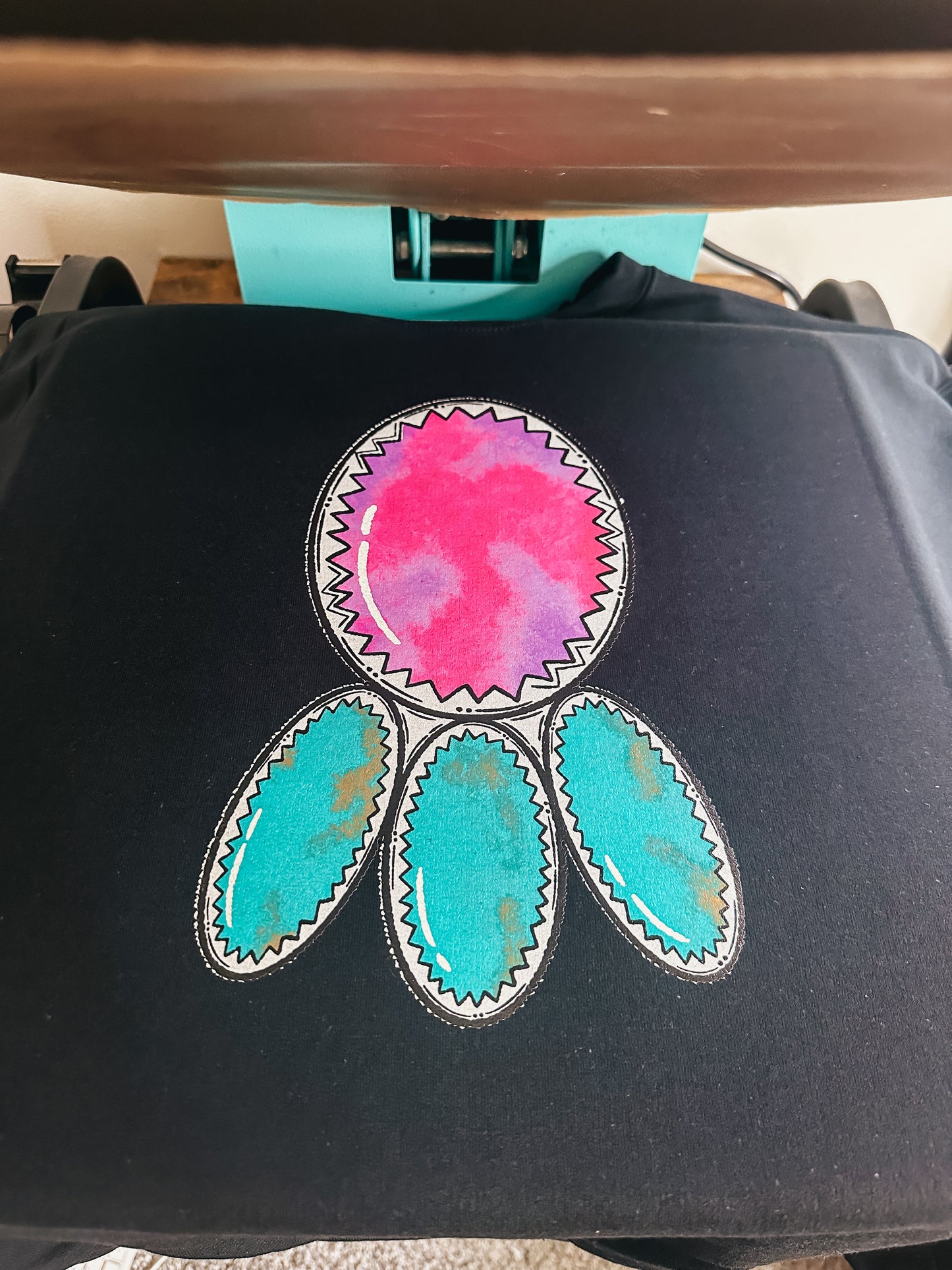 Pink Turquoise Graphic Tee