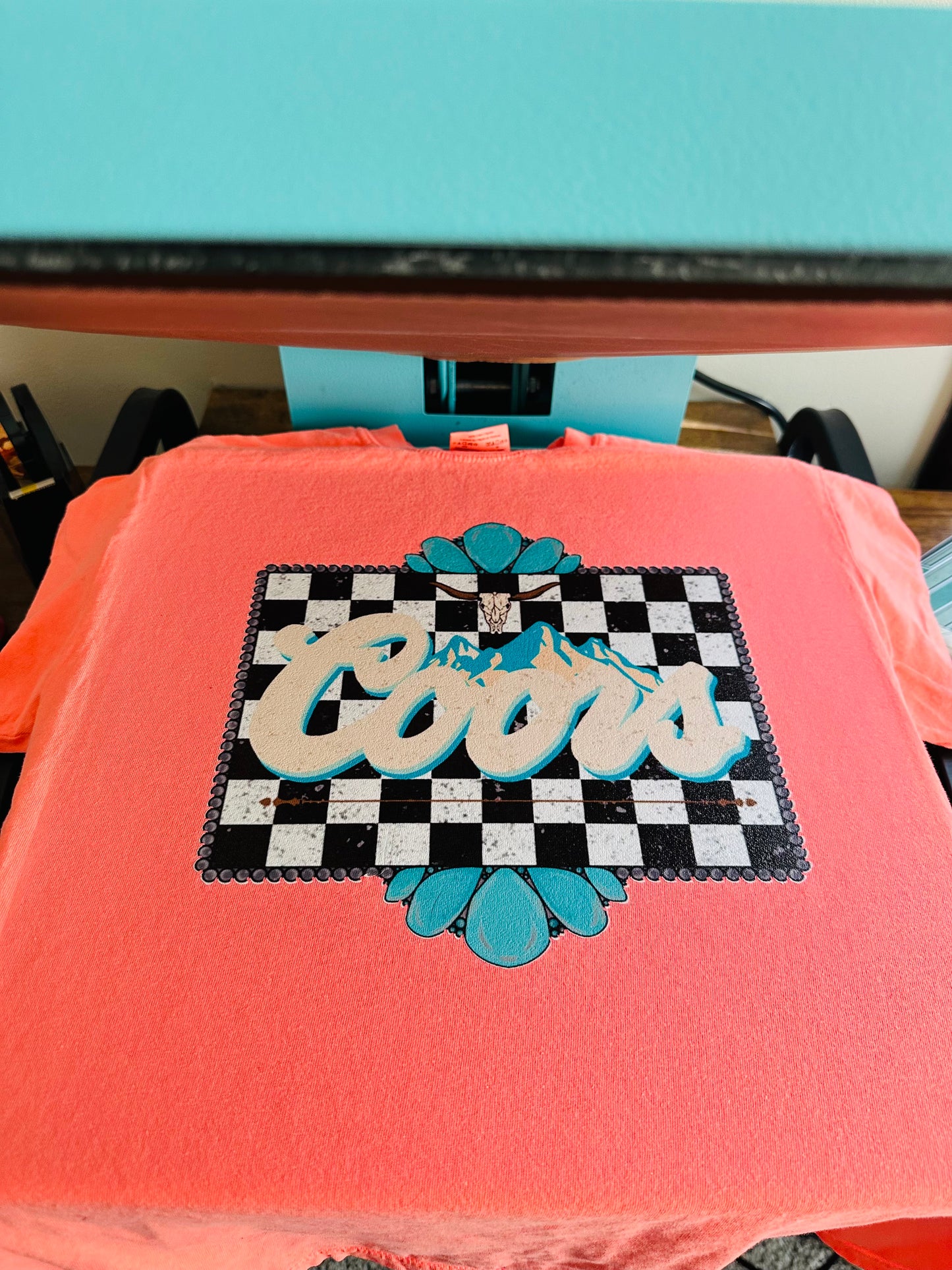 Checkered Coors HTV Transfer